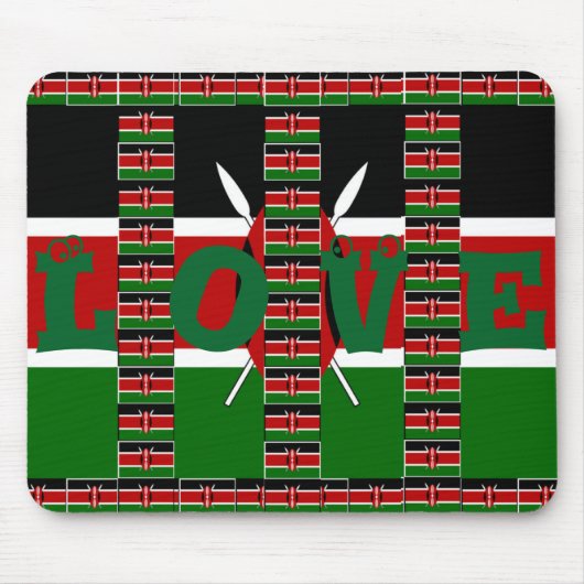 Prachtig  Uniquely Black Red Green Muismat (Voorkant)