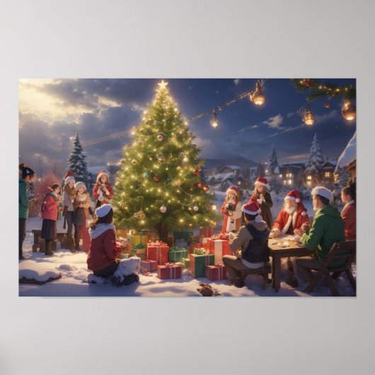 Prachtig van witte kerst bij Anime Style Poster (Voorkant)