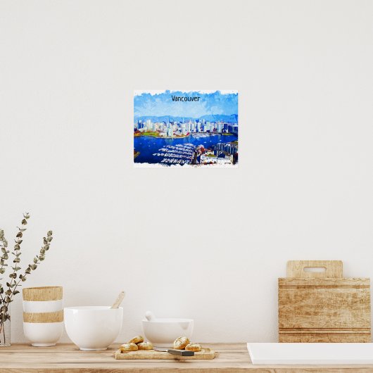 Prachtig Vancouver Canada City Uitzicht Poster (Keuken)