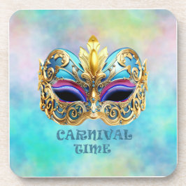 Prachtig Venetiaans masker op een gekleurde achter Bier Onderzetter