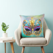 Prachtig Venetiaans masker op een gekleurde achter Kussen (Stoel)