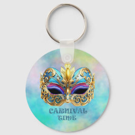 Prachtig Venetiaans masker op een gekleurde achter Sleutelhanger