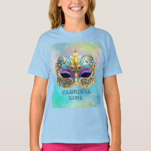 Prachtig Venetiaans masker op een gekleurde achter T-shirt