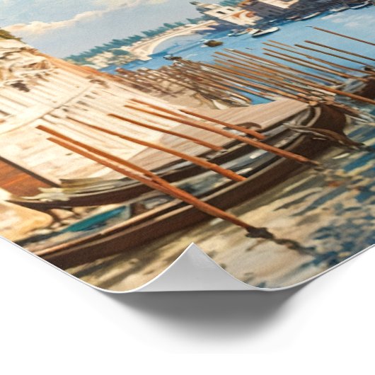 Prachtig Venetië Italië Gondel Uitzicht Poster (Hoek)