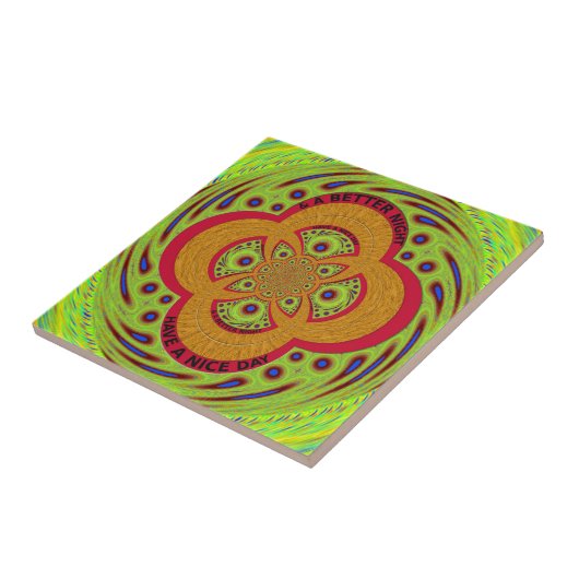 Prachtig verbazingwekkend Afrikaans Mandala Patroo Tegeltje (Zijkant)