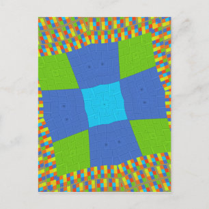 Prachtig Verbazingwekkend Groen Blauw Cyaan Art Pr Briefkaart