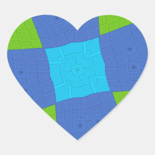 Prachtig Verbazingwekkend Groen Blauw Cyaan Art Pr Hart Sticker