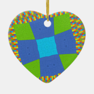 Prachtig Verbazingwekkend Groen Blauw Cyaan Art Pr Keramisch Ornament