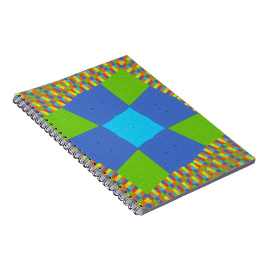 Prachtig Verbazingwekkend Groen Blauw Cyaan Art Pr Notitieboek (Rechterzijde)