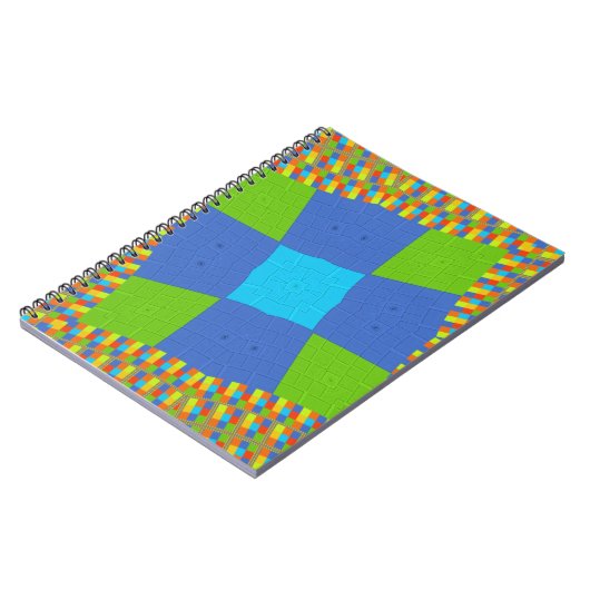 Prachtig Verbazingwekkend Groen Blauw Cyaan Art Pr Notitieboek (Linkerzijde)