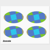 Prachtig Verbazingwekkend Groen Blauw Cyaan Art Pr Ovale Sticker (Vel)