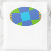 Prachtig Verbazingwekkend Groen Blauw Cyaan Art Pr Ovale Sticker (Tas)