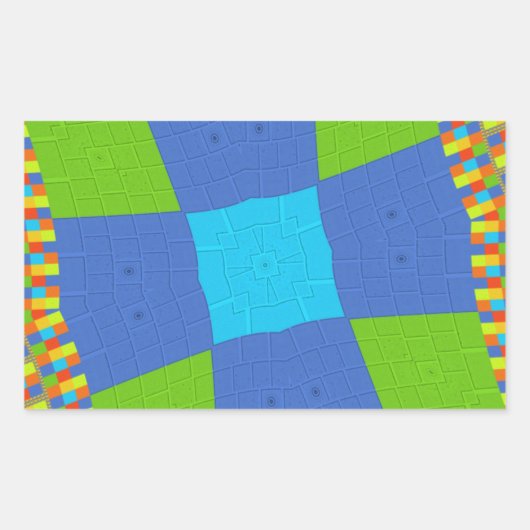 Prachtig Verbazingwekkend Groen Blauw Cyaan Art Pr Rechthoekige Sticker (Voorkant)