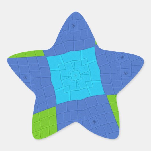 Prachtig Verbazingwekkend Groen Blauw Cyaan Art Pr Ster Sticker (Voorkant)