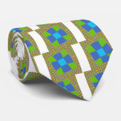 Prachtig Verbazingwekkend Groen Blauw Cyaan Art Pr Stropdas (Opgerold)