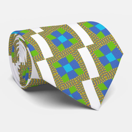 Prachtig Verbazingwekkend Groen Blauw Cyaan Art Pr Stropdas (Opgerold)