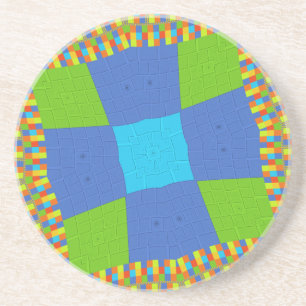 Prachtig Verbazingwekkend Groen Blauw Cyaan Art Pr Zandsteen Onderzetter