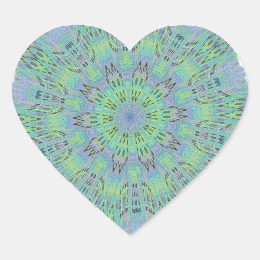 Prachtig Verbazingwekkend Koel Groen Bloemen patro Hart Sticker (Voorkant)