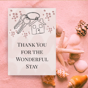 Prachtig verblijf bij Beach House Custom Host Card Bedankkaart