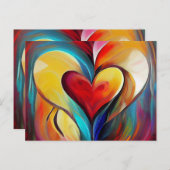 Prachtig verf hart briefkaart (Voorkant / Achterkant)