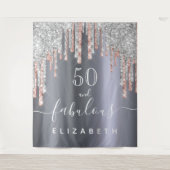 Prachtig verjaardagsfeest glitter zilver roze goud wandkleed (Voorkant)