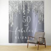 Prachtig verjaardagsfeest glitters zilver glans wandkleed (In situ)