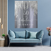 Prachtig verjaardagsfeest glitters zilveren glans wandkleed