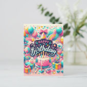 Prachtig verjaardagsfeestje briefkaart (Staand voorkant)