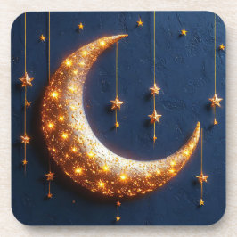 Prachtig verlichte maansikkel bier onderzetter