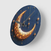 Prachtig verlichte maansikkel ronde klok (Hoek)
