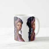 Prachtig versierde vrouw koffiemok (Voorkant rechts)