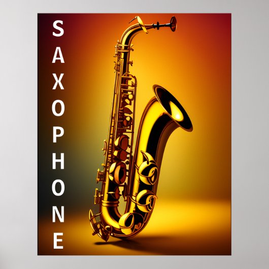 Prachtig vervaardigde saxofoon glinsterende detail poster (Voorkant)