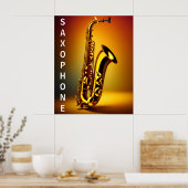Prachtig vervaardigde saxofoon glinsterende detail poster (Keuken)