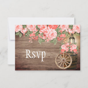 Prachtig verweerd houten vat en koraal - RSVP Kaartje