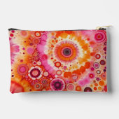 Prachtig vette oranje roze batik cirkel kunstpatro etui (Achterkant)