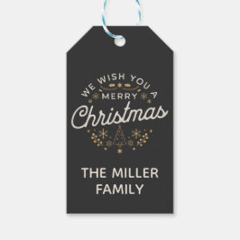 Prachtig vintage kerstontwerp cadeaulabel