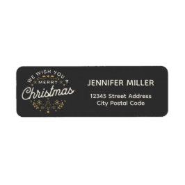 Prachtig vintage kerstontwerp etiket