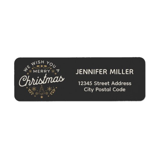 Prachtig vintage kerstontwerp etiket (Voorkant)