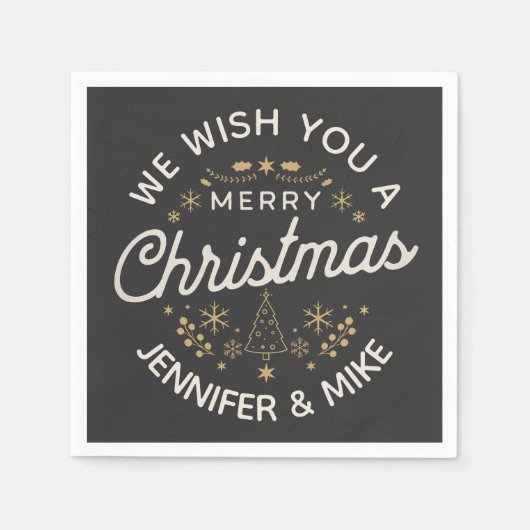 Prachtig vintage kerstontwerp servet (Voorkant)