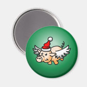 Prachtig Vliegend Kerst Varken Magneet (Voorkant / Achterkant)