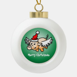 Prachtig Vliegend Varken Keramische Bal Ornament