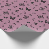 Prachtig vlinderontwerp op Paarse Cadeaupapier (Hoek)