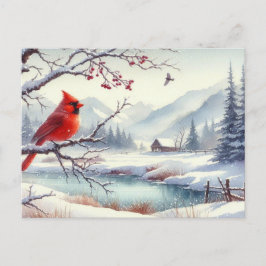 Prachtig vogel- en winterlandschap 11 briefkaart