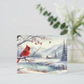 Prachtig vogel- en winterlandschap 11 briefkaart (Staand voorkant)