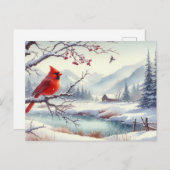Prachtig vogel- en winterlandschap 11 briefkaart (Voorkant / Achterkant)