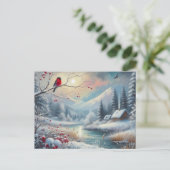 Prachtig vogel- en winterlandschap 12 briefkaart (Staand voorkant)
