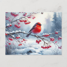 Prachtig vogel- en winterlandschap 13 briefkaart