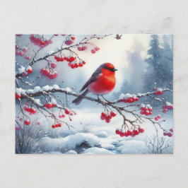 Prachtig vogel- en winterlandschap 13 briefkaart