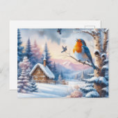 Prachtig vogel- en winterlandschap 14 briefkaart (Voorkant / Achterkant)