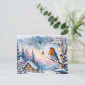 Prachtig vogel- en winterlandschap 15 briefkaart (Staand voorkant)